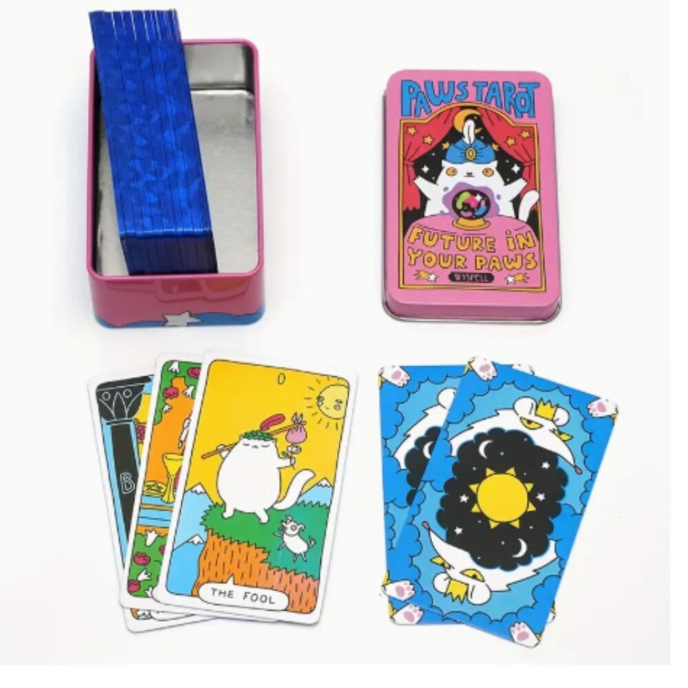 Paws Tarot Future In Your Paws 78 Cards Collectible Tin NWT